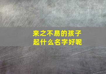 来之不易的孩子 起什么名字好呢